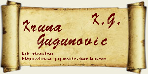 Kruna Gugunović vizit kartica